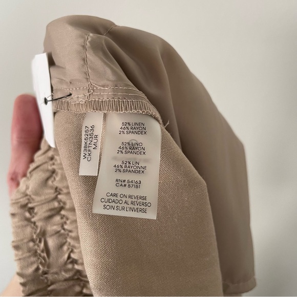 NWT New Calvin Klein Oatmeal Beige Linen Blend Cropped Pants Size 3X - Picture 6 of 6